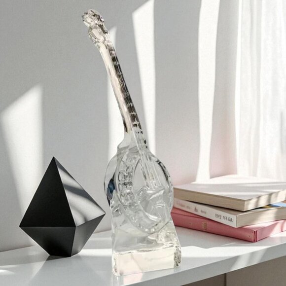 Vintage Crystal D' Arques Crystal Banjo Paperweight - Picture 2 of 5